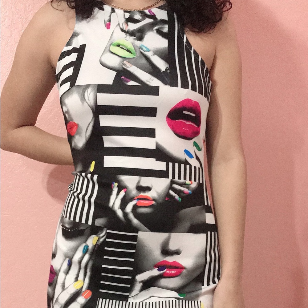 Magazine printed dress